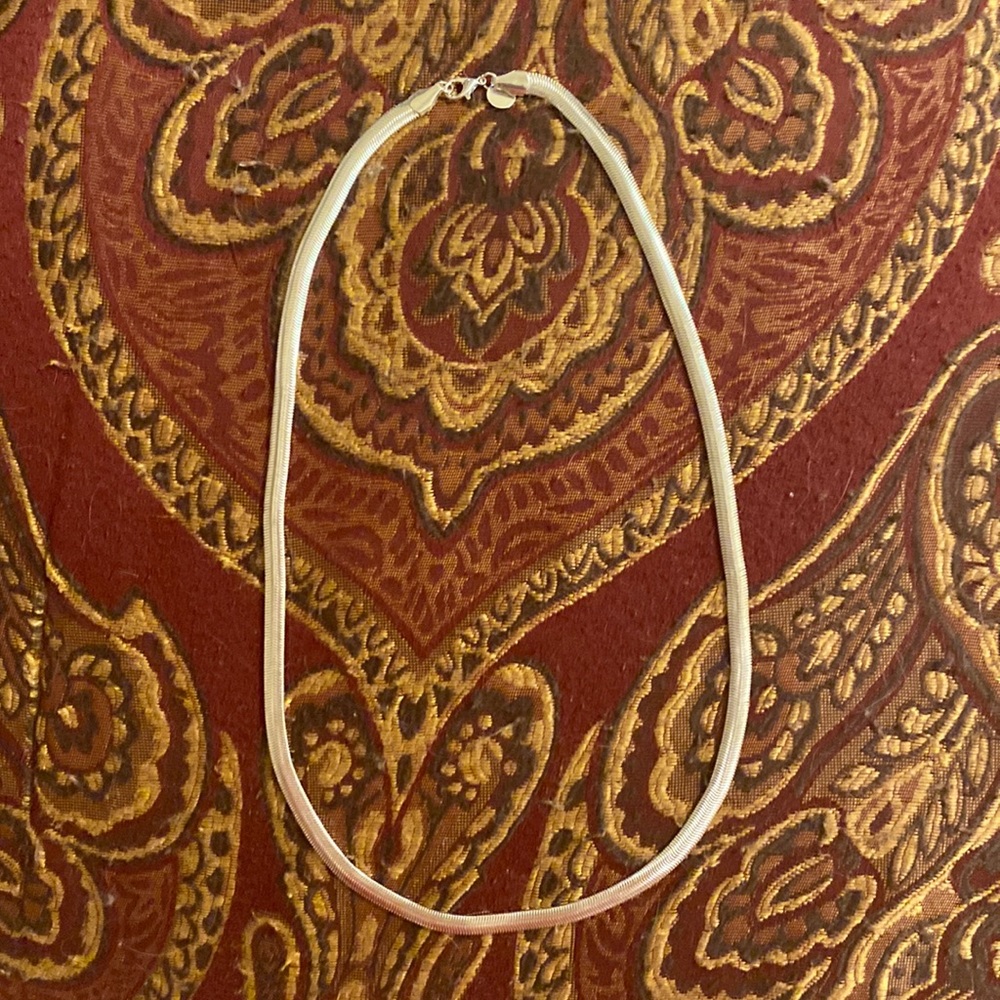 Source Unknown Gold and Silver Necklace. Herringbone